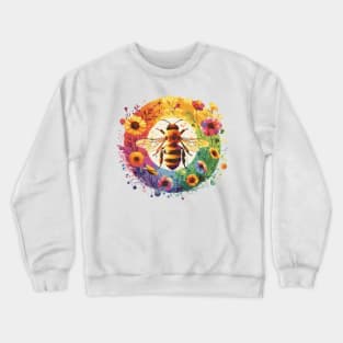 Bee and Flowers Rainbow Crewneck Sweatshirt